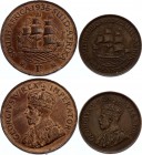 South Africa Nice Lot of 2 Coins 1925 - 1935
1/2 Penny 1925 & 1 Penny 1935