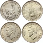 South Africa Lot of 2 Coins 1949 - 1952
5 Shillings 1949 - 1952; Silver; XF/UNC