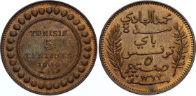 Tunisia 5 Centimes 1904
KM# 228; Bronze; UNC