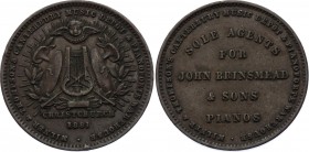 New Zealand Penny Token John Brinsmead & Sons 1881
KM# Tn52; Copper; Rare