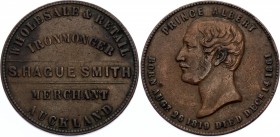 New Zealand Penny Token ND S. Hague Smith Very Rare
KM# Tn63, 140.74g 34mm; S. Hague Smith, Auckland; VF