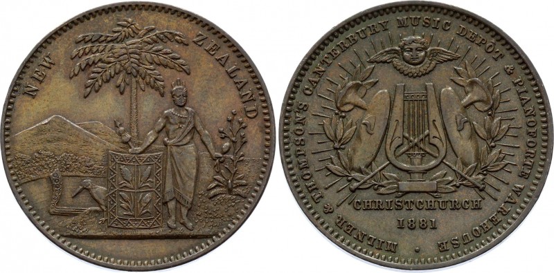 New Zealand Penny Token (ND) Milner & Thompson
KM# Tn50, 32mm; Milner & Thompso...