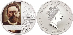Tuvalu 1 Dollar 2010
KM# 103; Silver; 150th Anniversary of the Birth of Anton Chekhov; Mint 6000 Pcs; With Original Box & Certificate