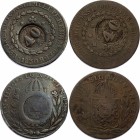 Brazil Lot of 2 Countermarked Coins 1826 - 1830
40 Reis on 80 Reis 1826 & 1830 R (1835)