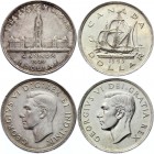Canada Lot of 2 Coins 1939 - 1949
Canada 1 Dollar 1939, 1949; KM# 38; Silver; Visit of His Majesty King George VI and future Majesty Queen Elizabeth ...