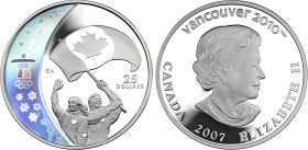 Canada 25 Dollars 2007
KM# 743; Silver Proof with Hologram; 2010 Winter Olympics, Vancouver - Athlete's Pride; With Original Box