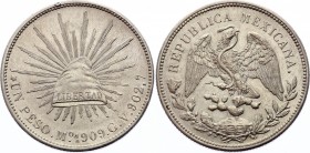 Mexico 1 Peso 1909 Mo GV
KM# 409.2; Silver