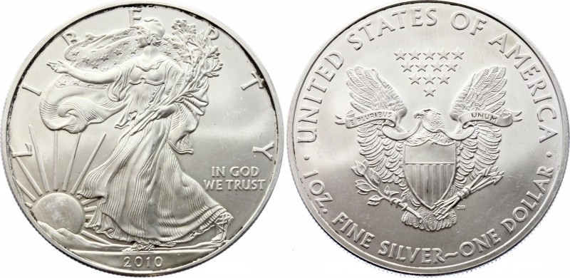 United States 1 Dollar 2010
KM# 27 Silver; "American Silver Eagle" (Bullion Coi...