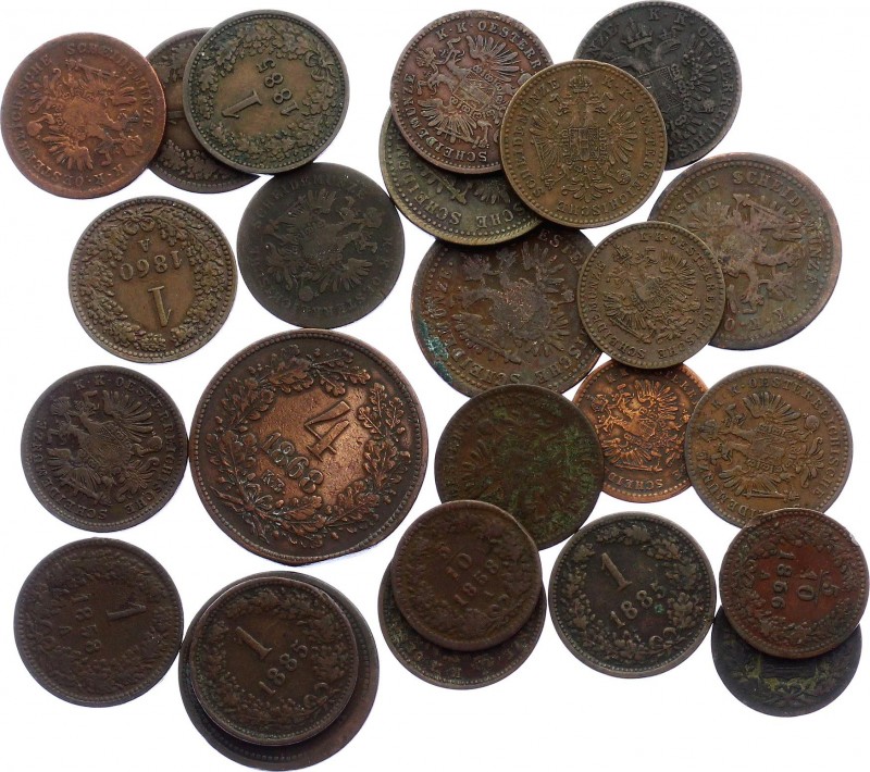 Austria Lot of 25 Coins 1851 - 1885
Various Denominations & Dates