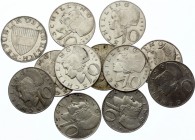 Austria Lot of 12 Coins 10 Schillings 1957 - 1973
Silver