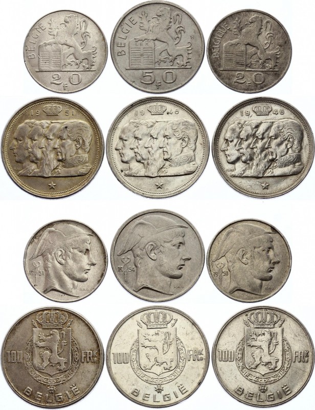 Bulgaria Lot of 6 Coins 1948 - 1954
20 50 100 Francs 1948 - 1954; Silver