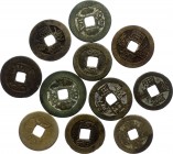 China Interesting Lot of Cash Coins
12 pieces total. Some rare.