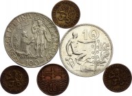 Czechoslovakia Lot of 6 Coins 1923 - 1948
With Silver; Different Dates & Denominations; XF/UNC