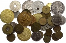 Europe Lot of 45 Medals & Tokens
With Silver; Various Motives & Composition