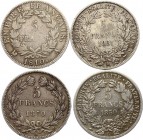 France Lot of 4 Coins 5 Francs 1810 - 1870 A
Silver; Different Dates
