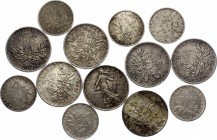 France Lot of 13 Coins 1 & 5 Francs 1905 - 1964
Silver