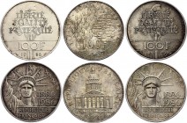 France Lot of 3 Coins 100 Francs 1982 & 1986
100 Francs 1982 & 1986; Silver