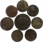 France Lot of Coins
8 pcs total, copper, F-VF.