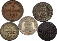 German States Lot of small coins
Not common coins. Silver & copper small currencies. VF-XF.