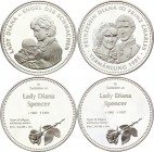 Germany Lot of 2 Medals "In memory of Lady Diana" 1997
Silver Proof ; Different Motives