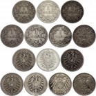 Germany - Empire Lot of 7 Coins 1 Mark 1874 - 1914
Silver; Different Dates & Mintmarks