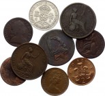 Great Britain Lot of 9 Coins 1777 - 1940
With Silver; Different Dates & Denominations