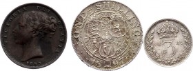 Great Britain Lot of 3 Coins of Victoria
Small lot of 3 better coins. VF-XF.