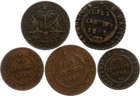 Haiti Lot of Coins
5 pcs total, some rare. VF in average.
