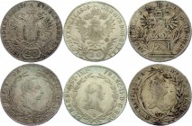 Hungary Lot of 3 Coins 20 Krajczar 1765 - 1829
Silver; Various Rulsers & Dates