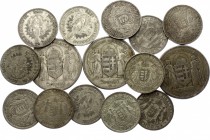 Hungary Lot of 15 Coins 2 & 5 Pengo 1929 - 1939
Silver