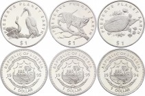 Liberia Lot of 3 Coins 1 Dollar 1994 - 1995 PROOF
- 1995 PROOF