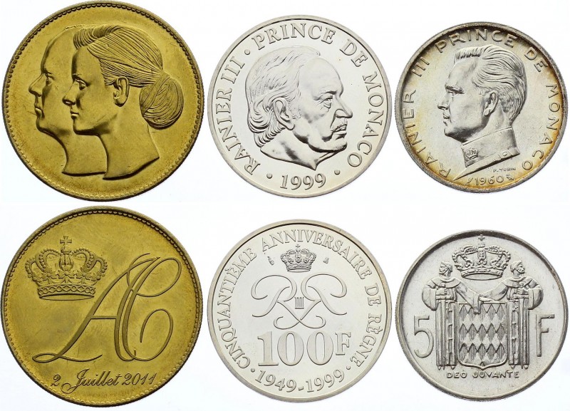 Monaco Interesting Lot of Coins
Interesting medal, silver coins.
