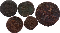 Netherlands Lot of 5 Coins 16-18th Century
Various Provinces, Denominations & Dates