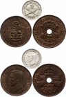 New Zealand & New Guinea Lot of 3 Coins
With Silver; New Guinea 1 Penny 1936, Australia 1/2 Penny 1947 & 3 Pence 1943