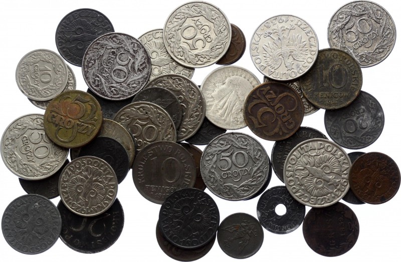 Poland Lot of 43 Coins 1839 - 1939
With Silver; Different Dates & Denominations...