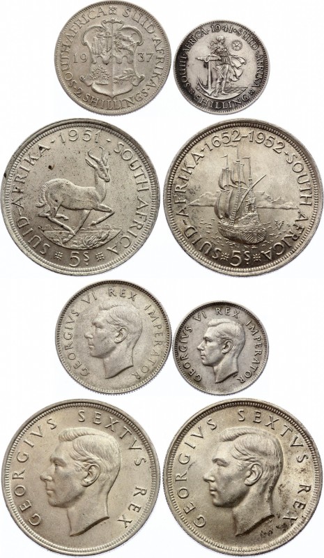 South Africa Lot of 4 Coins of George VI
Silver, AU-UNC. Better dates.