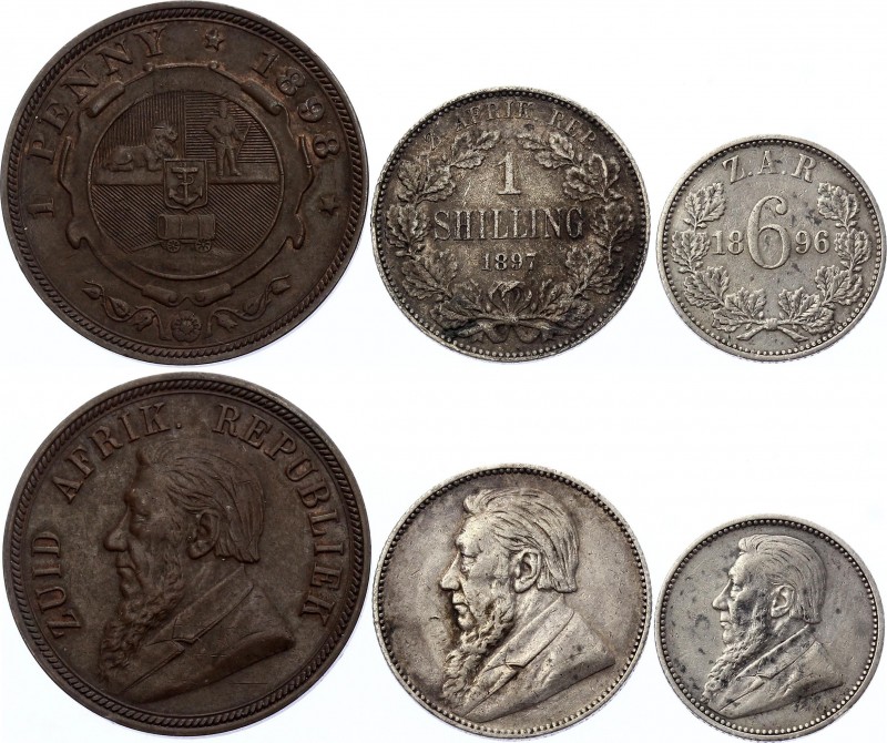 South Africa Lot of 3 Republic Coins
Silver and Copper. VF-XF. Better dates.