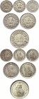 Switzerland Lot of 6 Coins 1906 - 1964
1/2 1 2 Francs 1906 - 1964; Silver
