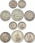 Switzerland Lot of 5 Coins 1909 - 1956
1/2 1 2 Francs 1880 - 1963; Mostly Silver