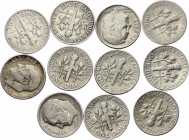 United States Lot of 11 Coins 1846 - 1964
1 Dime 1846 - 1964; Silver; Roosevelt; VF/UNC