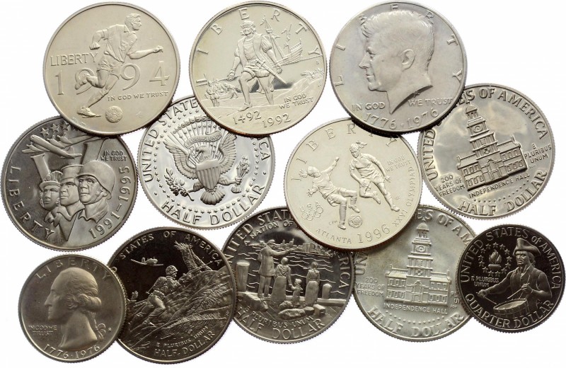 United States Lot of 12 Coins
With Silver; Mostly Proof Coins; Various Motives