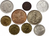 World Lot of 8 Coins & Medal 1883 - 1968
With Silver; Different Countries, Dates & Denominations; VF/UNC