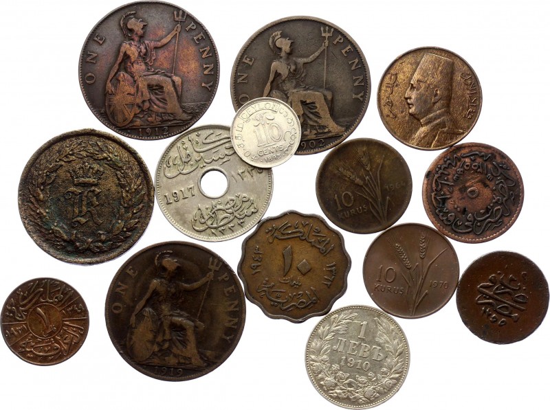 World Lot of 14 Coins
With Silver; Different Countries, Dates & Denominations