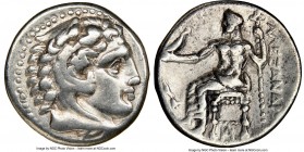 MACEDONIAN KINGDOM. Alexander III the Great (336-323 BC). AR drachm (16mm, 1h). NGC VF. Lifetime issue of Miletus, ca. 325-323 BC. Head of Heracles ri...