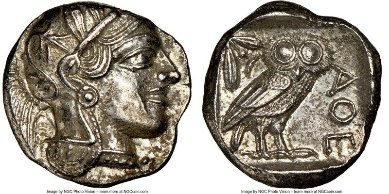 ATTICA. Athens. Ca. 440-404 BC. AR tetradrachm (23mm, 17.02 gm, 8h). NGC MS 4/5 ...