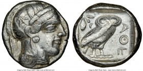 ATTICA. Athens. Ca. 440-404 BC. AR tetradrachm (23mm, 17.16 gm, 10h). NGC VF 5/5 - 3/5, edge cut. Mid-mass coinage issue. Head of Athena right, wearin...