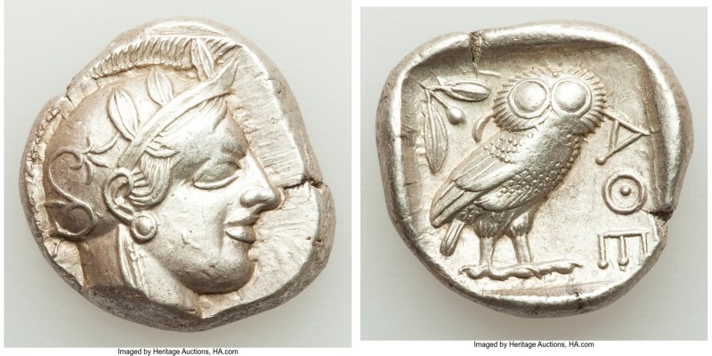 ATTICA. Athens. Ca. 440-404 BC. AR tetradrachm (25mm, 17.23 gm, 9h). Choice XF. ...