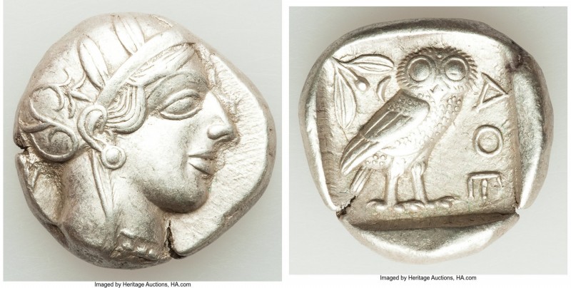 ATTICA. Athens. Ca. 440-404 BC. AR tetradrachm (25mm, 17.07 gm, 11h). Choice XF....
