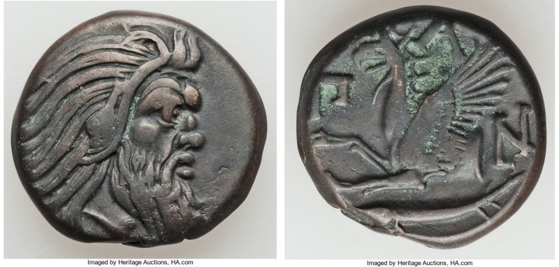 CIMMERIAN BOSPORUS. Panticapaeum. 4th century BC. AE (20mm, 7.94, 11h). VF. Head...
