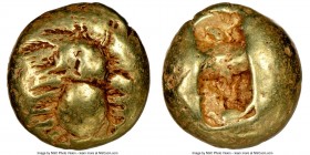 IONIA. Ephesus. Ca. 600-550 BC. EL third-stater or trite (12mm, 4.71 gm). NGC Choice Fine 4/5 - 4/5. 'Primitive' bee, viewed from above / Two incuse s...